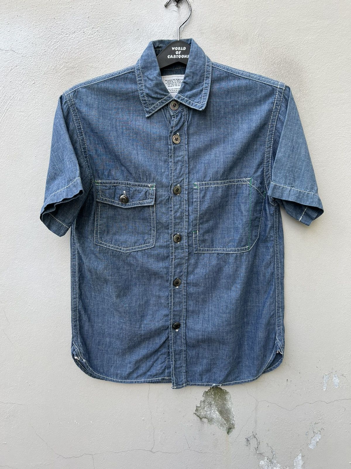 FOB Factory Fob Factory Japan Selvedge Gusset Chambray Work Shirt Size US S / EU 44-46 / 1 - 3 Thumbnail