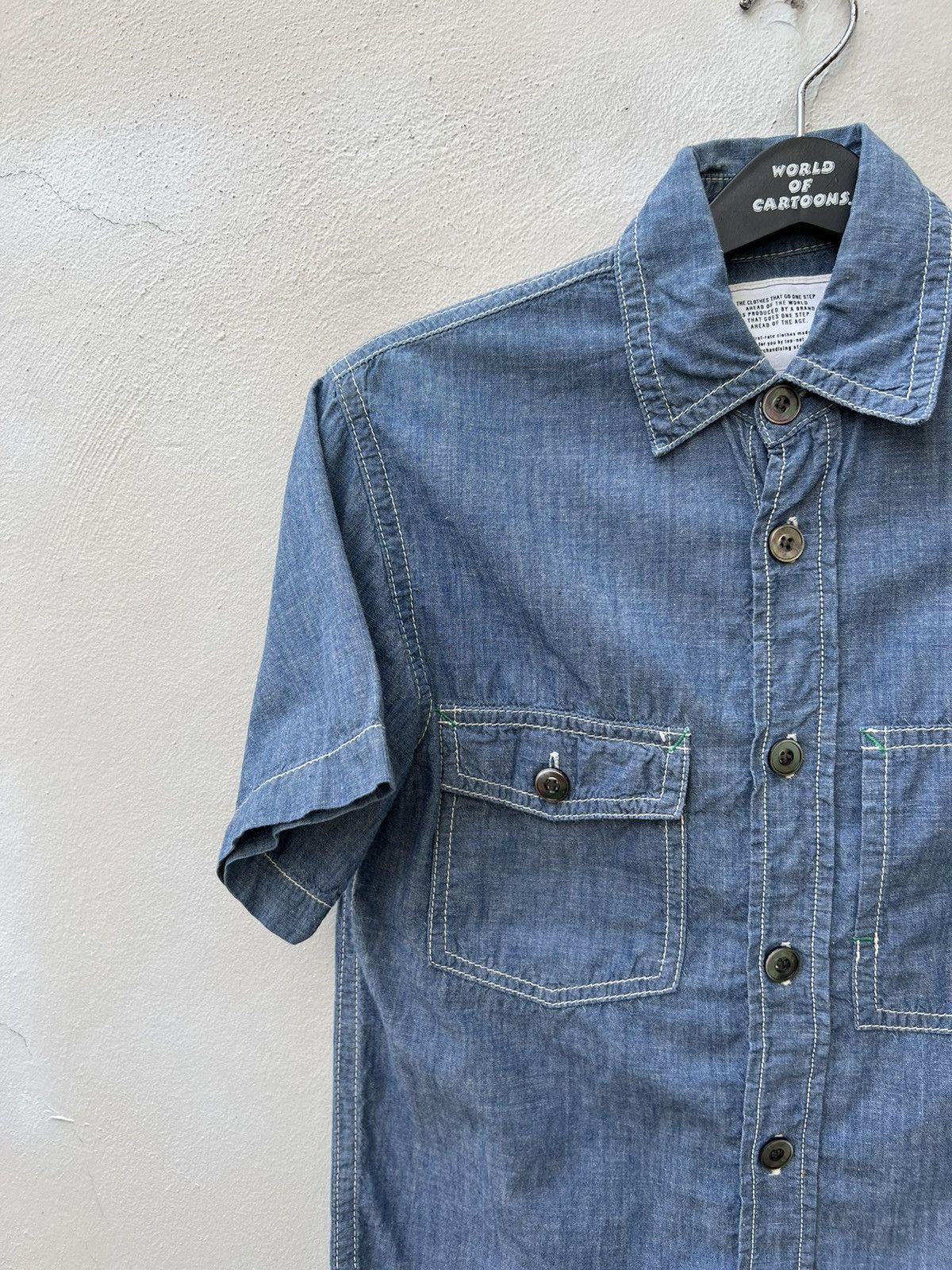 FOB Factory Fob Factory Japan Selvedge Gusset Chambray Work Shirt Size US S / EU 44-46 / 1 - 6 Thumbnail