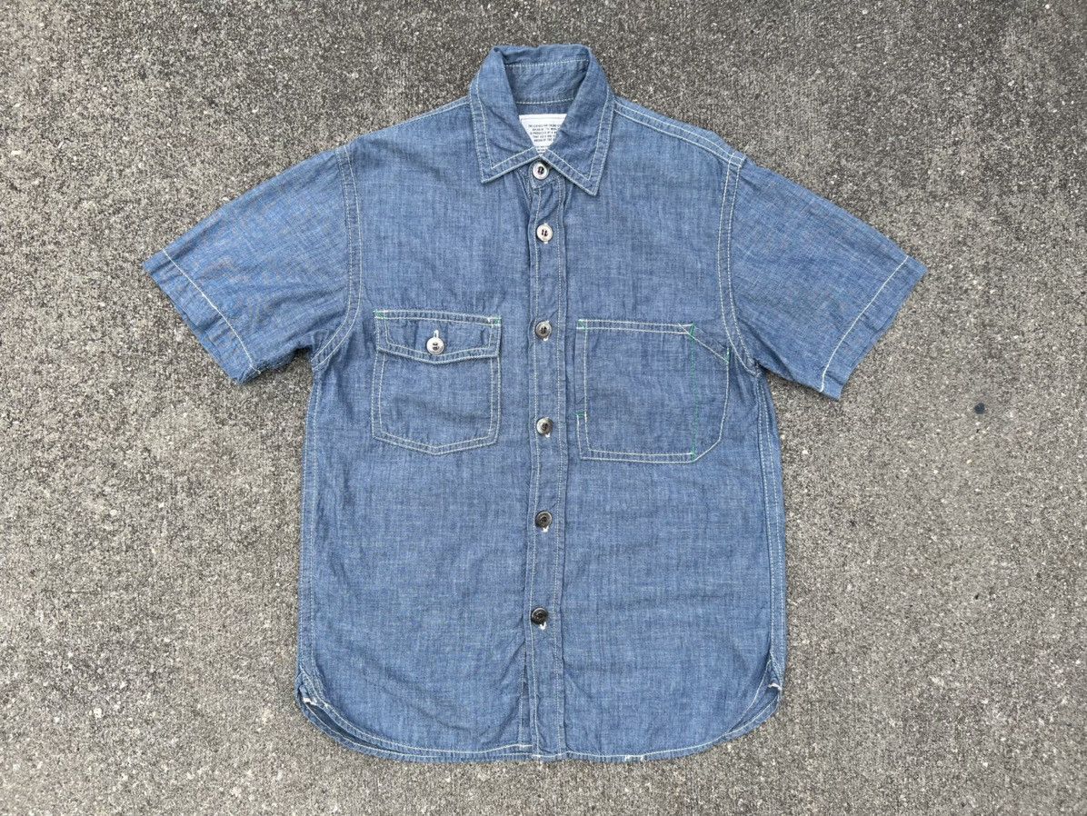 FOB Factory Fob Factory Japan Selvedge Gusset Chambray Work Shirt Size US S / EU 44-46 / 1 - 1 Thumbnail