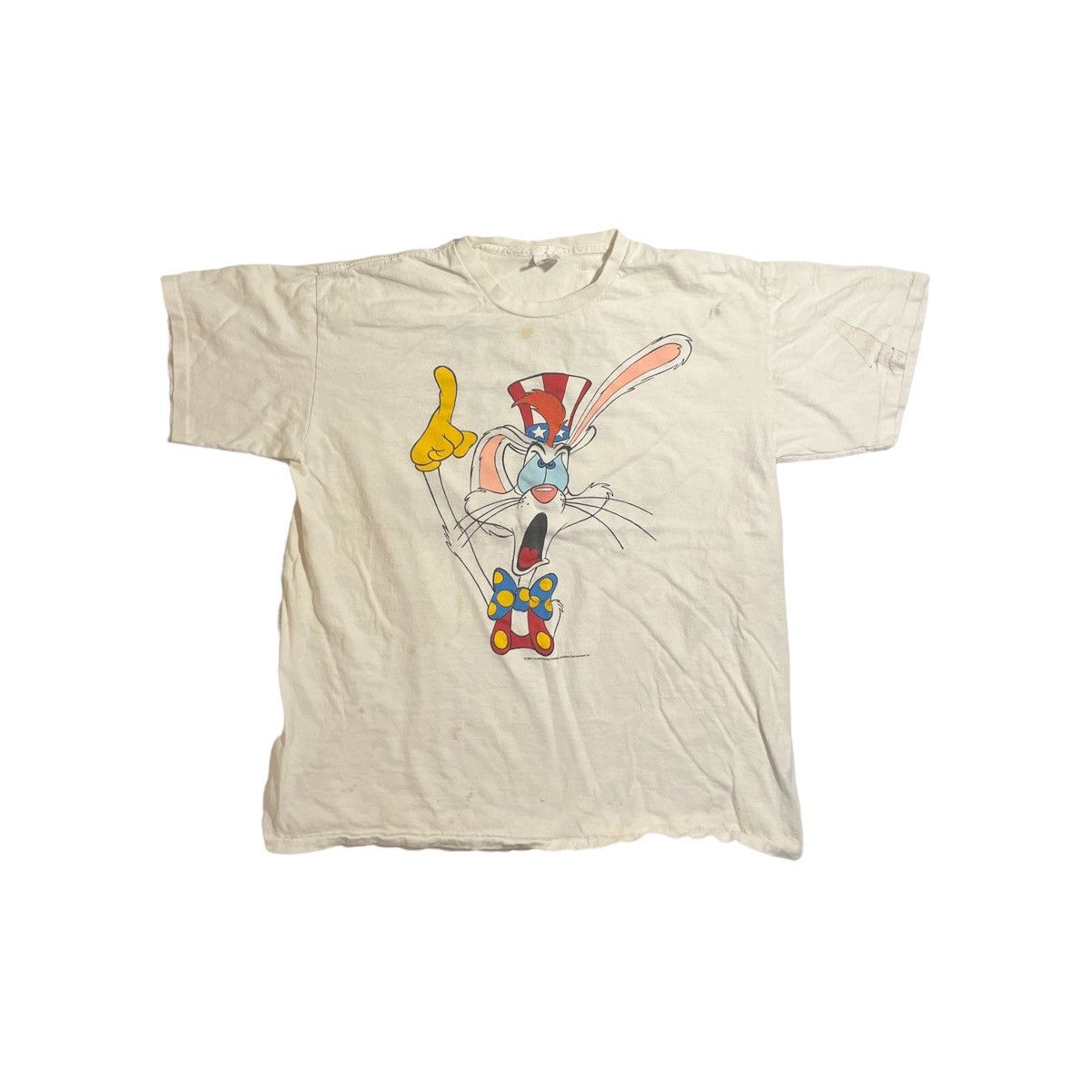 image of Made In USA x Vintage 90's Roger Rabbit For President Tee in White, Men's (Size XL)