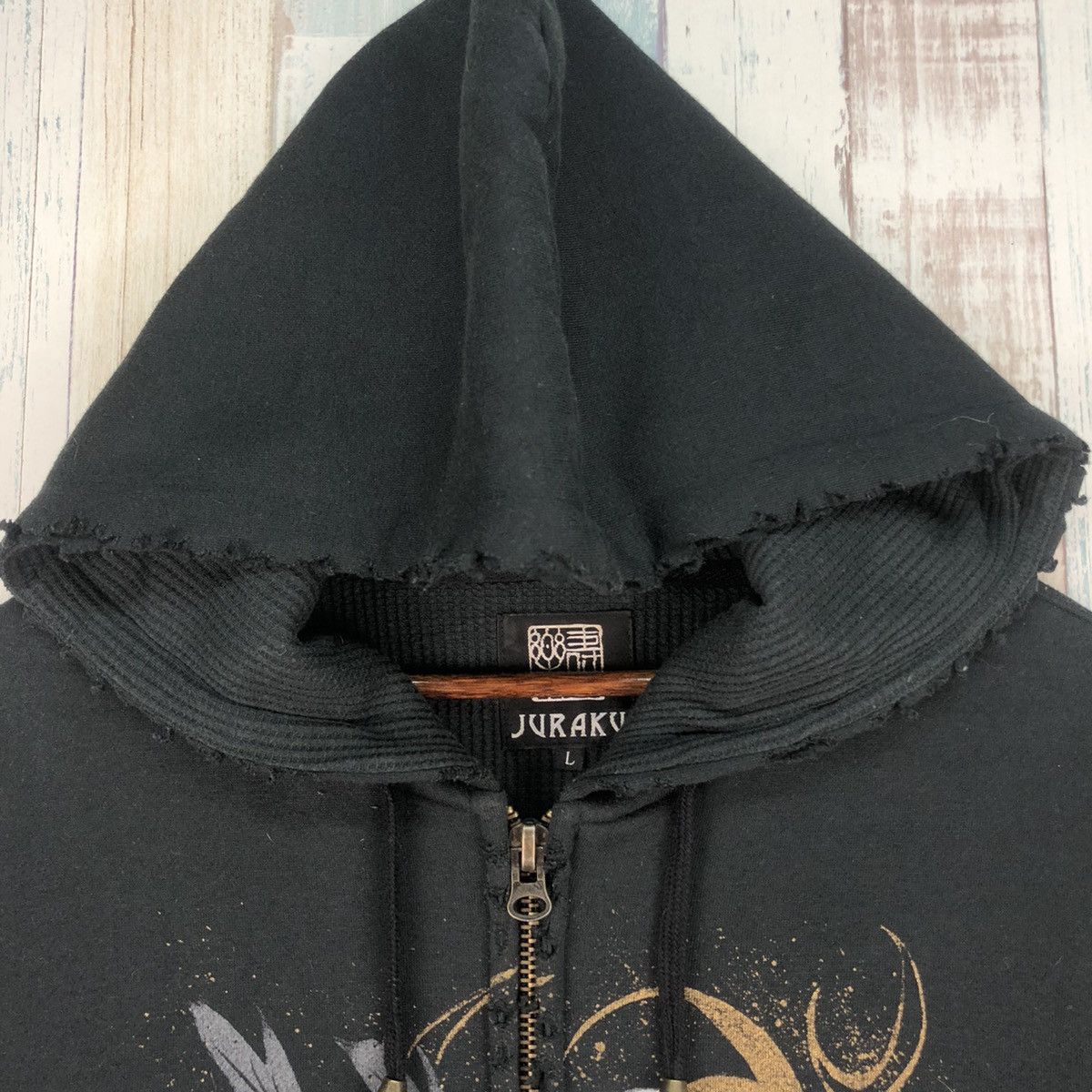 Japanese Brand Vintage Juraku Sukajan Hoodie Seditionaries Rare Design Size US L / EU 52-54 / 3 - 8 Thumbnail