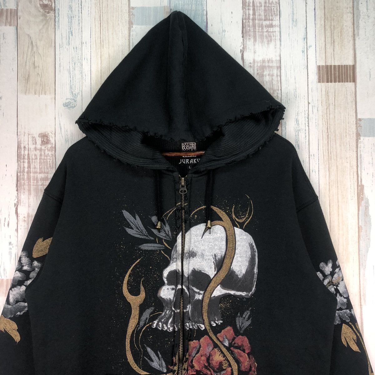 Japanese Brand Vintage Juraku Sukajan Hoodie Seditionaries Rare Design Size US L / EU 52-54 / 3 - 3 Thumbnail