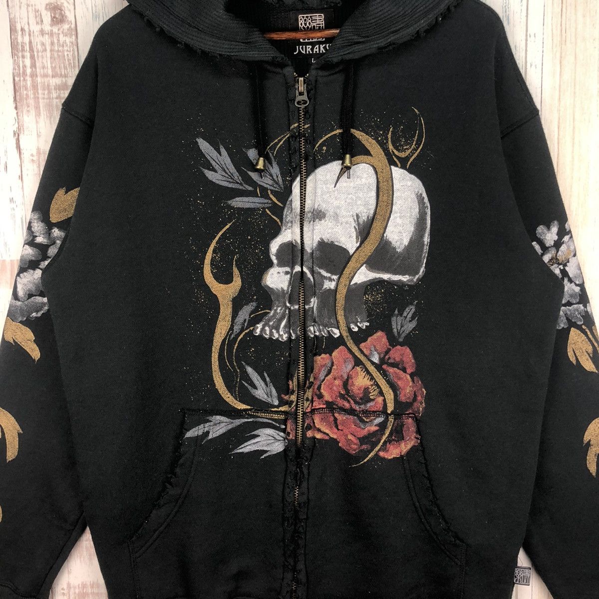 Japanese Brand Vintage Juraku Sukajan Hoodie Seditionaries Rare Design Size US L / EU 52-54 / 3 - 4 Thumbnail