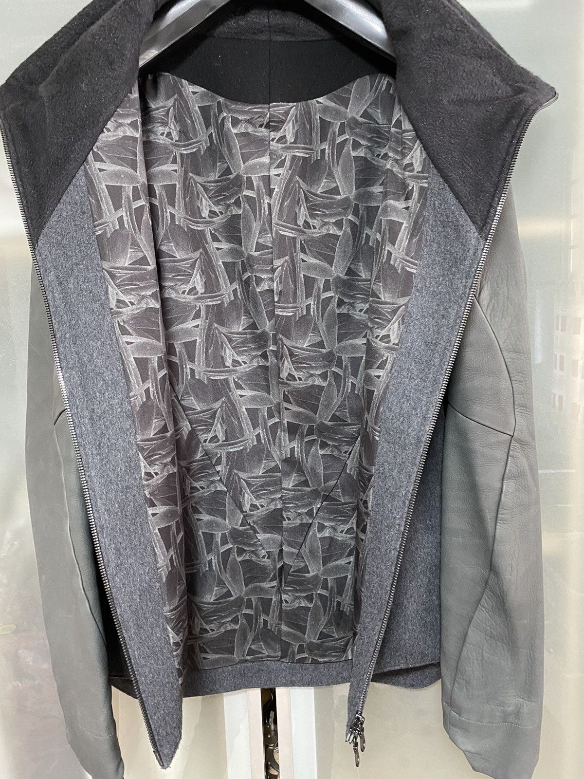 Devoa Devoa Leather Sleeve Wool Jacket Size US M / EU 48-50 / 2 - 3 Thumbnail