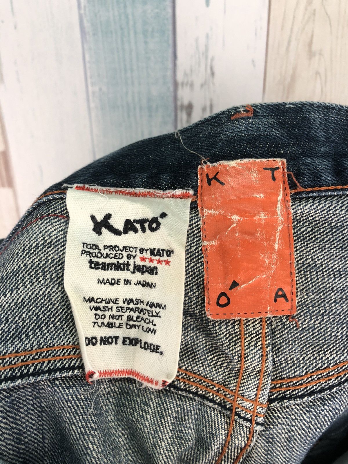 Japanese Brand Vintage Kato Denim Jeans Rare Design Made In Japan Size US 33 - 13 Thumbnail
