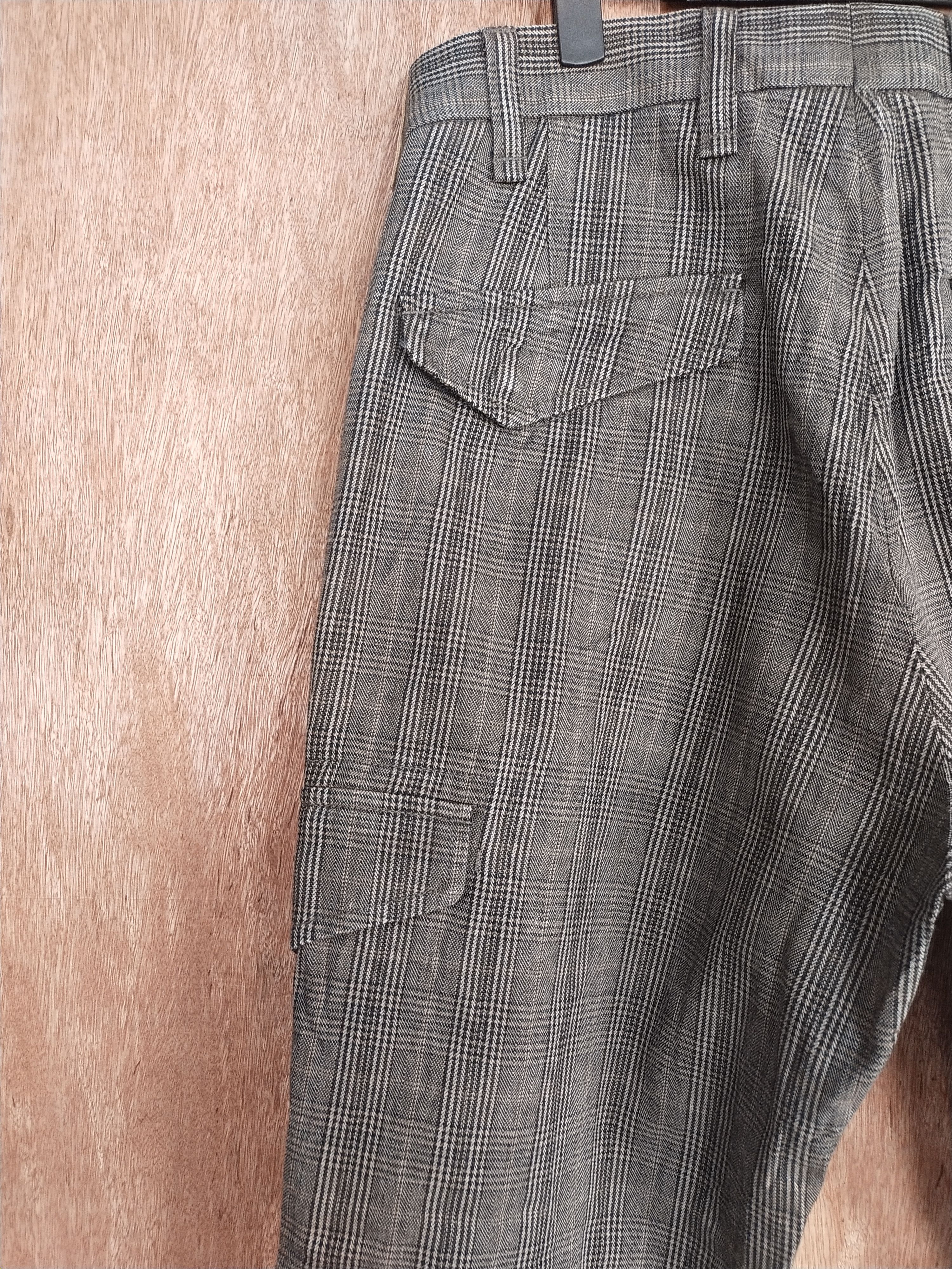 Japanese Brand Simple Life gray checkered cargo utility pants #H480 Size US 32 / EU 48 - 10 Thumbnail