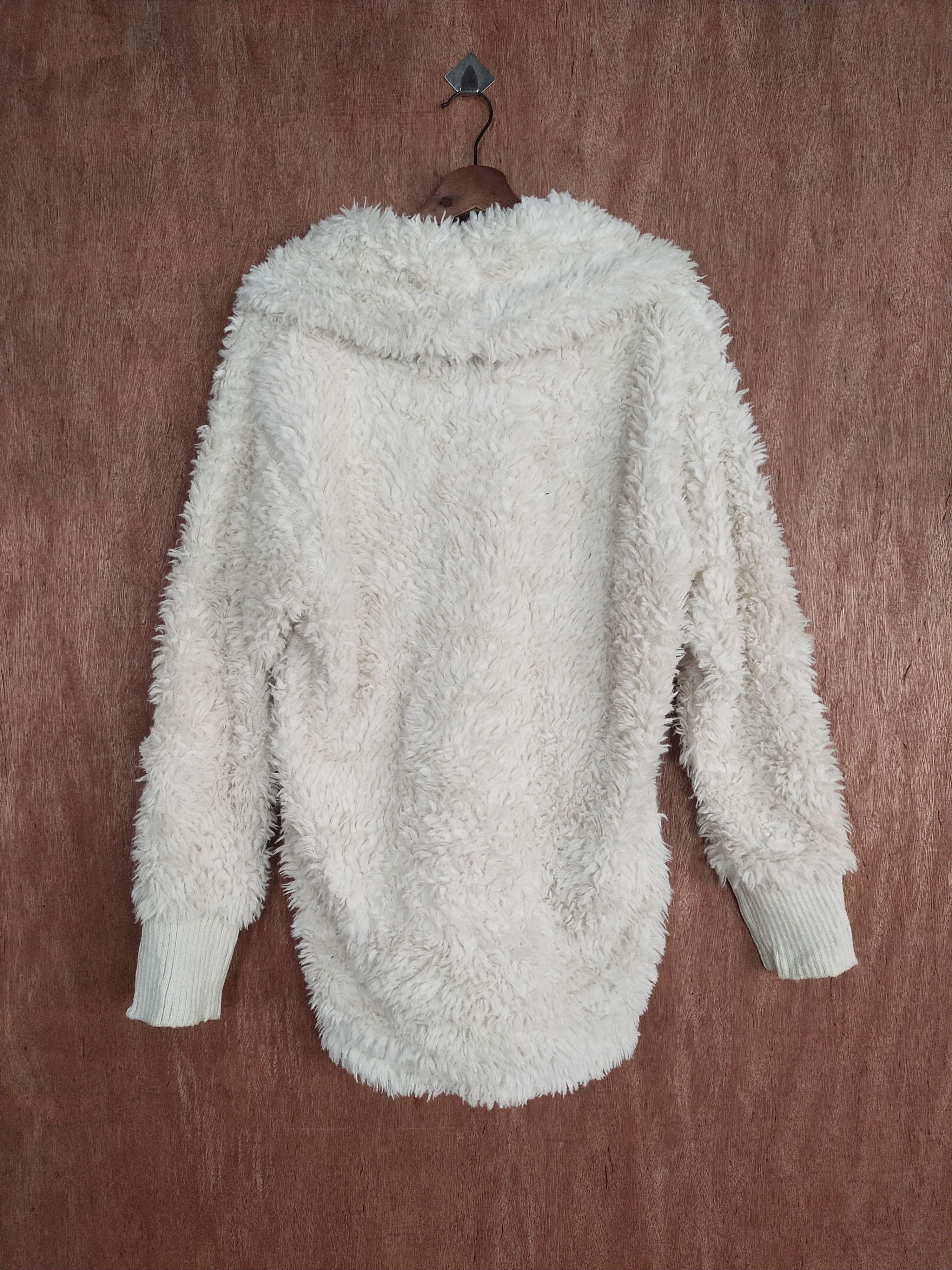 Japanese Brand W Closet Wearnes Inc white mohair fleece fur sweater #H476 Size US L / EU 52-54 / 3 - 9 Thumbnail