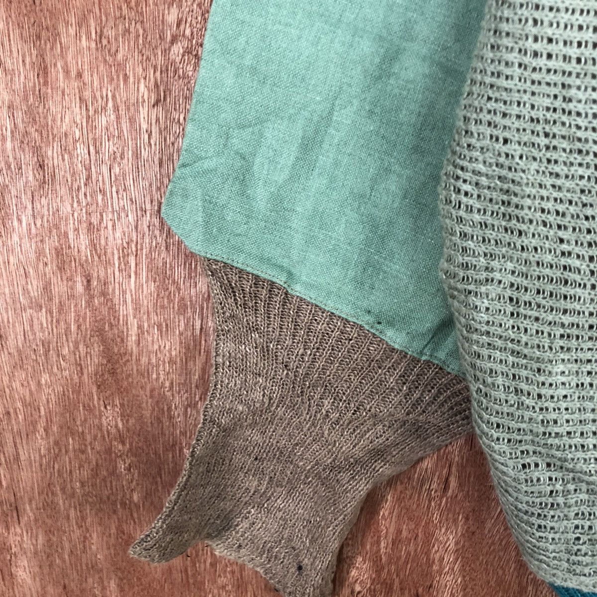 Japanese Brand Arilis italy Light Green patchwork Knitwear #H463 Size US M / EU 48-50 / 2 - 6 Thumbnail