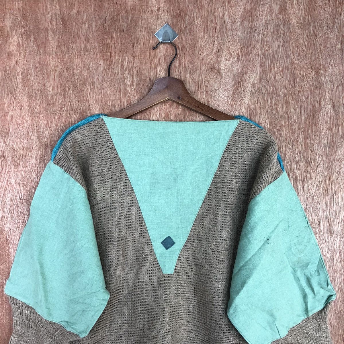 Japanese Brand Arilis italy Light Green patchwork Knitwear #H463 Size US M / EU 48-50 / 2 - 12 Thumbnail