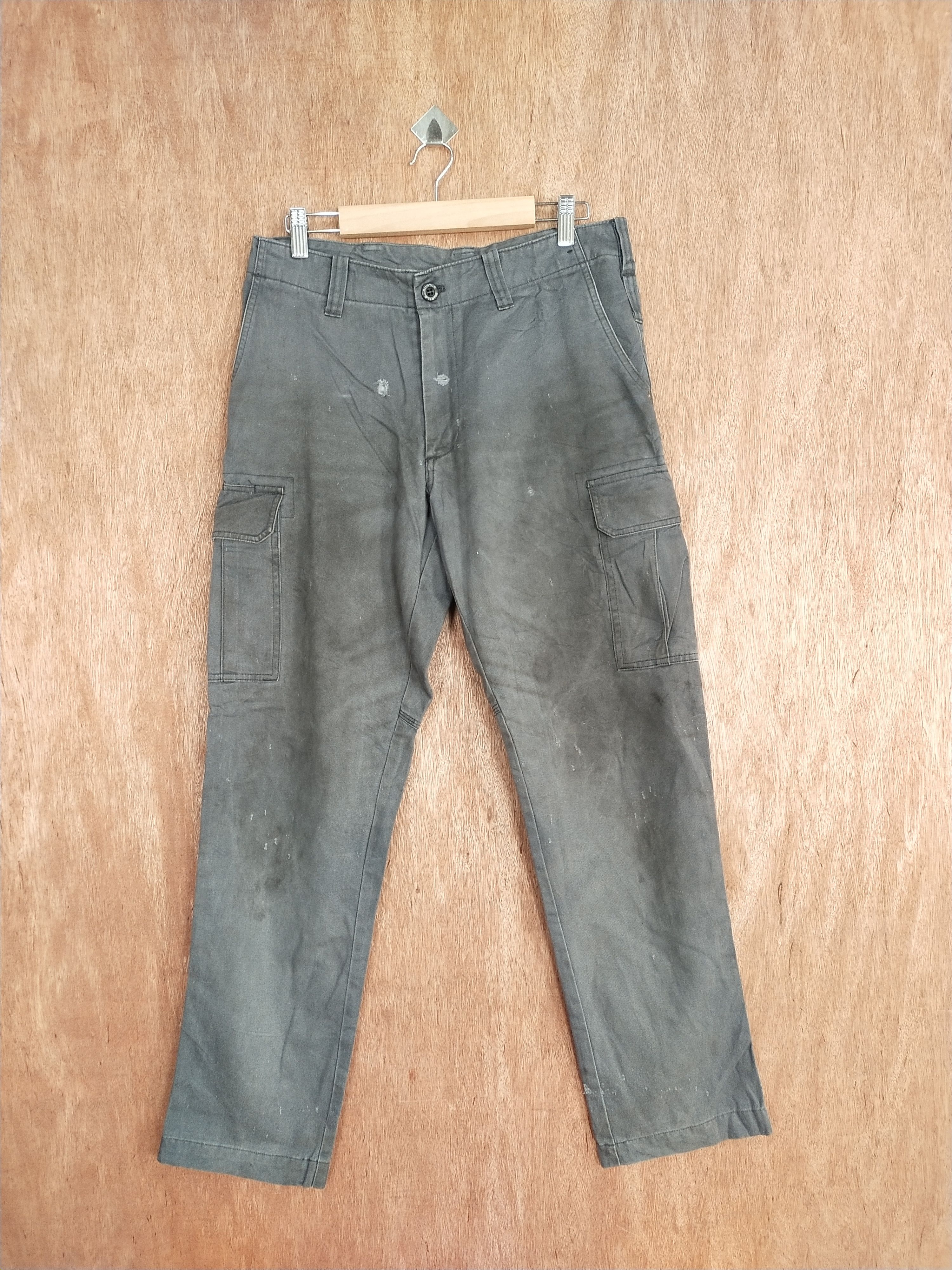 Japanese Brand Burtle gray dirty multipocket tactical cargo pants #S117 Size US 31 - 1 Thumbnail