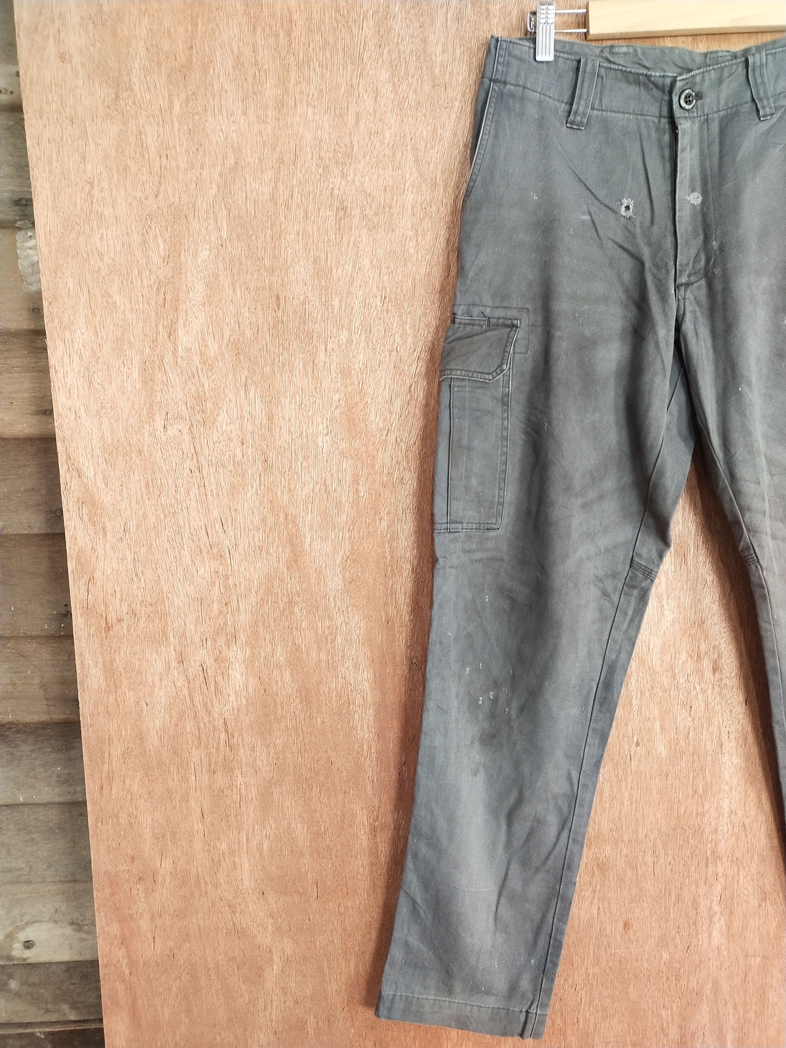 Japanese Brand Burtle gray dirty multipocket tactical cargo pants #S117 Size US 31 - 5 Thumbnail