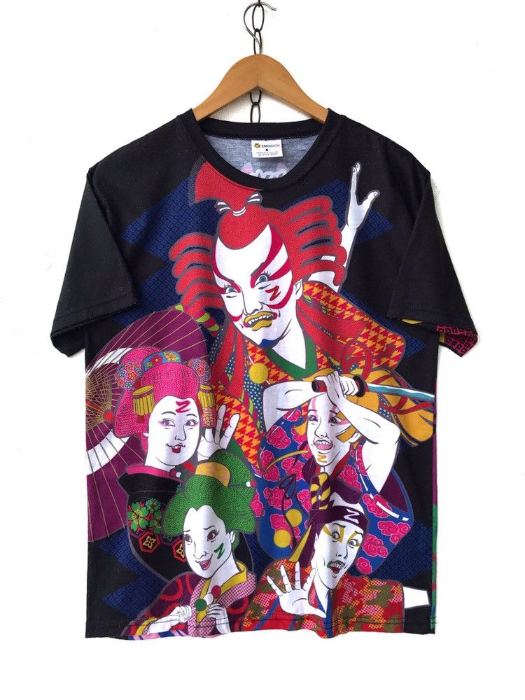 Japanese Brand Vtg Sukajan Samurai Geisha Overprint SS Tshirt Size US M / EU 48-50 / 2 - 1 Thumbnail