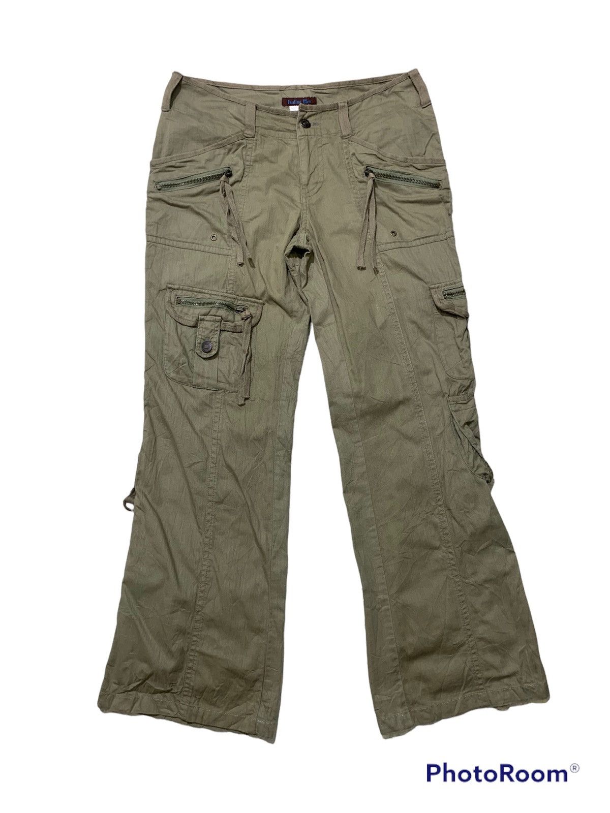 Pauline bleu woman multipocket bondage flare cargo pants