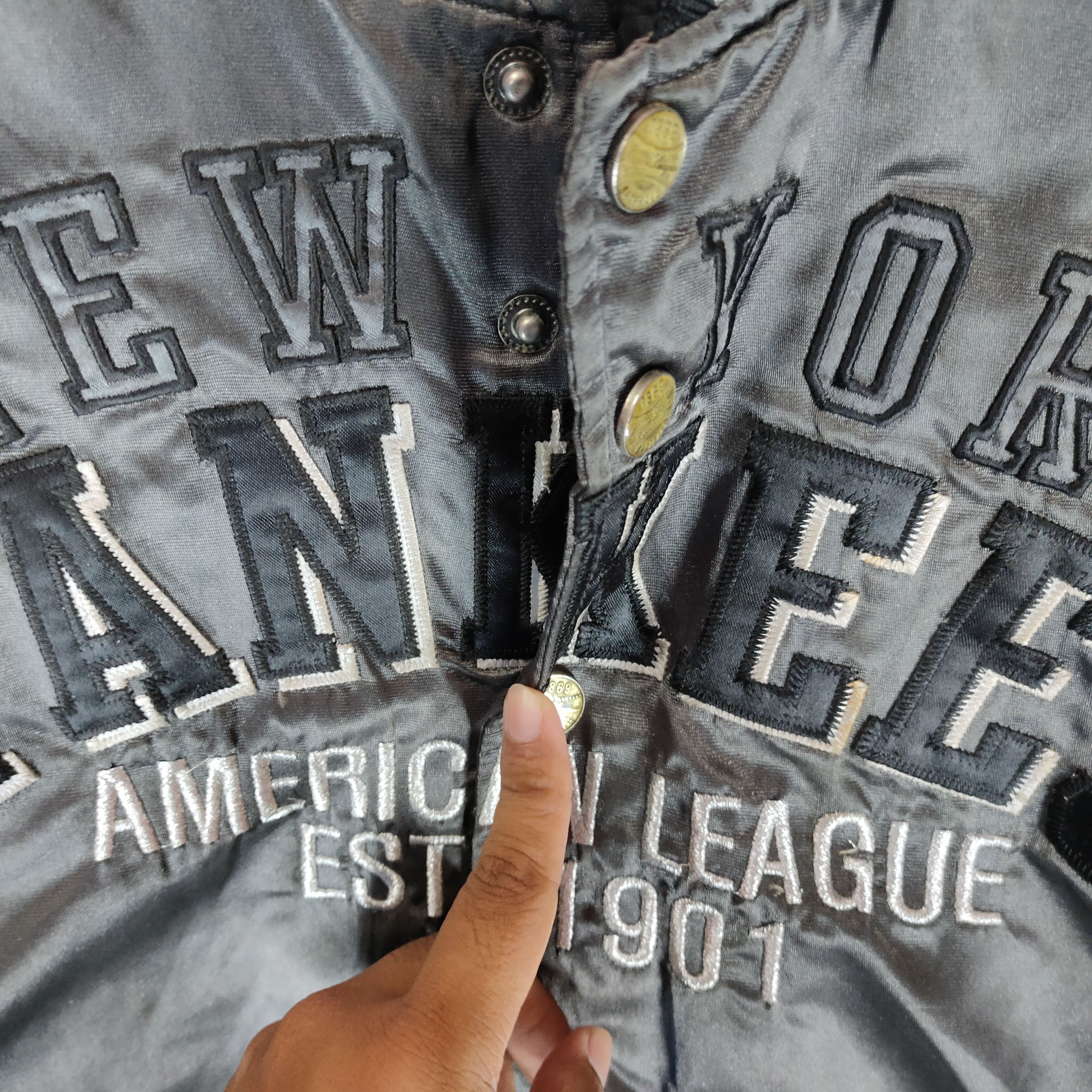 MLB × New York Yankees × Vintage Vintage MLB NEW YORK YANKEES NY Embroidery Spellout Bomber Size US L / EU 52-54 / 3 - 7 Thumbnail