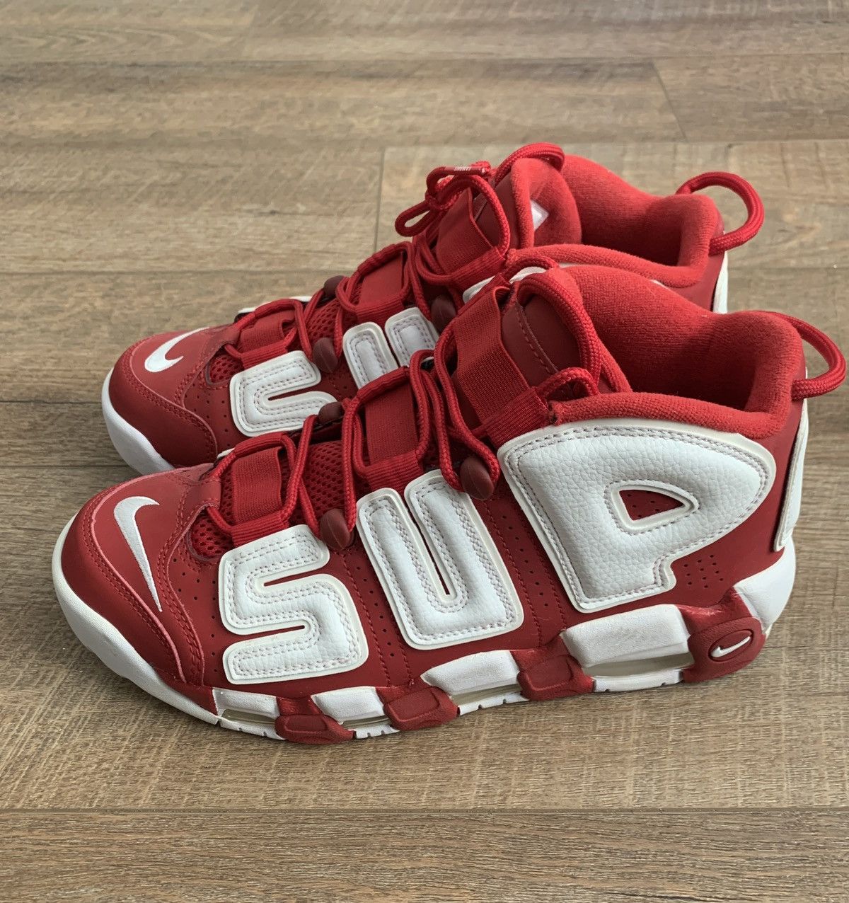 Nike × Supreme Air More Uptempo Red High 2017 Suptempo Size US 9 / EU 42 - 3 Thumbnail