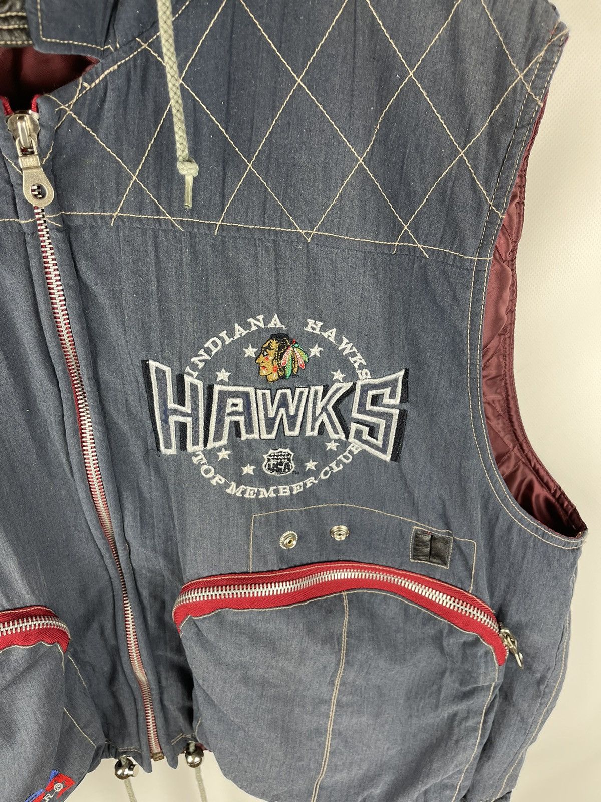MLB Vintage Indiana Hawks USA Top member club vest faded Size US L / EU 52-54 / 3 - 7 Thumbnail