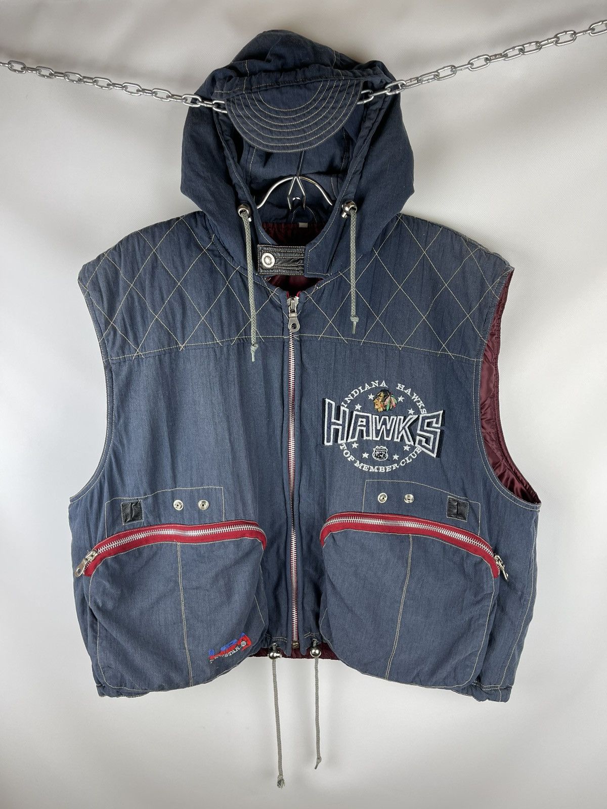 MLB Vintage Indiana Hawks USA Top member club vest faded Size US L / EU 52-54 / 3 - 1 Thumbnail