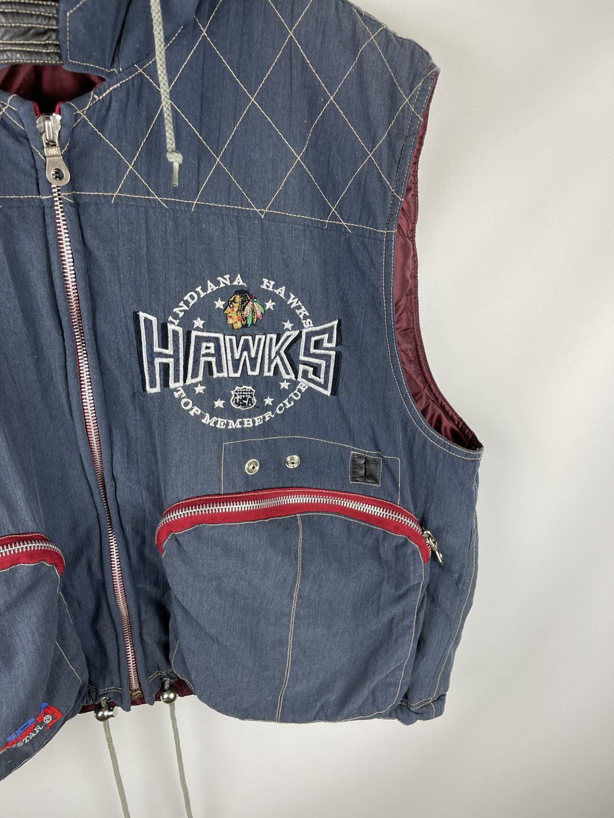 MLB Vintage Indiana Hawks USA Top member club vest faded Size US L / EU 52-54 / 3 - 5 Thumbnail