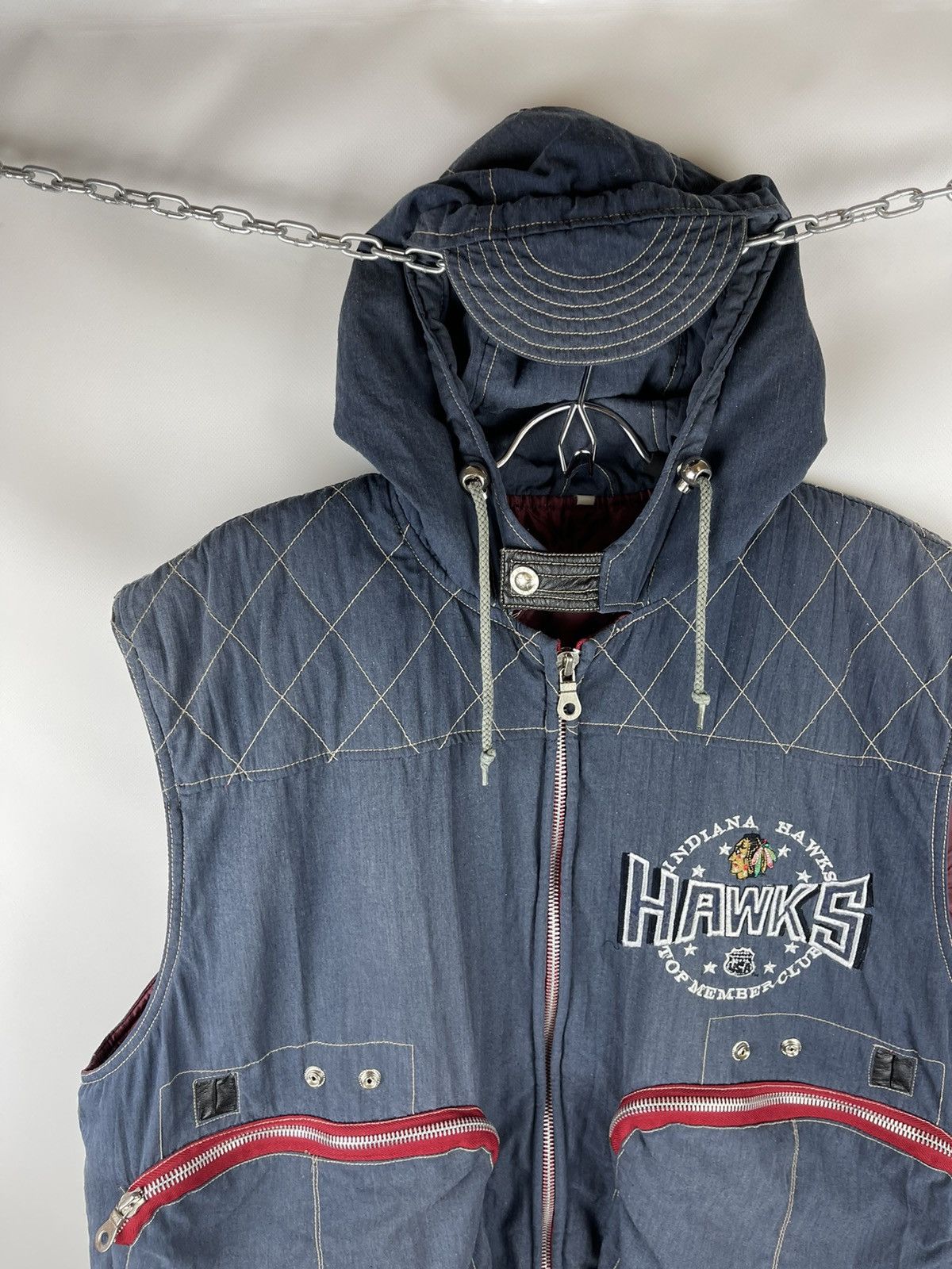 MLB Vintage Indiana Hawks USA Top member club vest faded Size US L / EU 52-54 / 3 - 3 Thumbnail