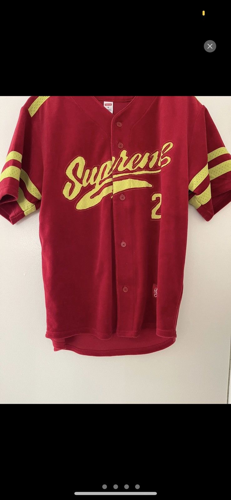 Supreme Supreme Velour Baseball Jersey | Grailed