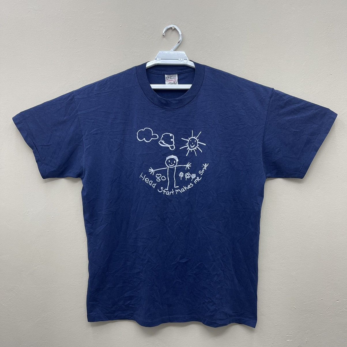 Vintage Vintage 90s T-Shirt Head Start Make Me Smile Size US XL / EU 56 / 4 - 1 Thumbnail