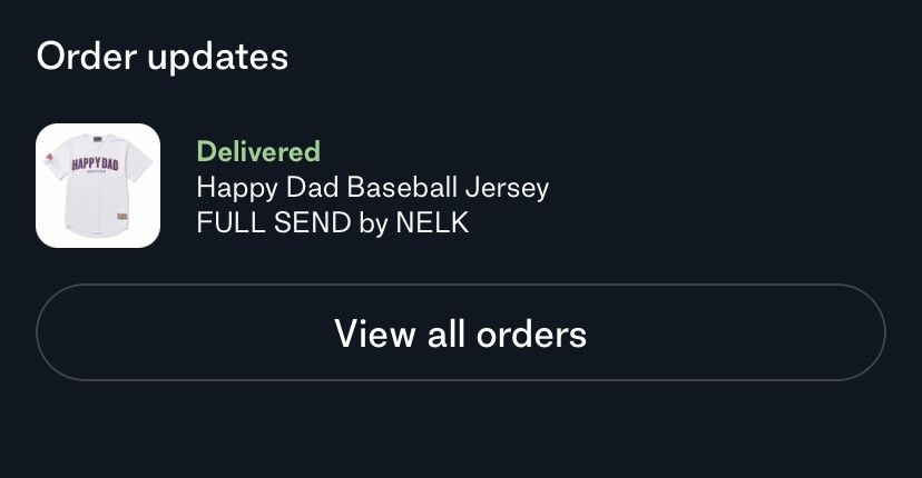 Brand New Full Send Baseball Jersey Size Large.