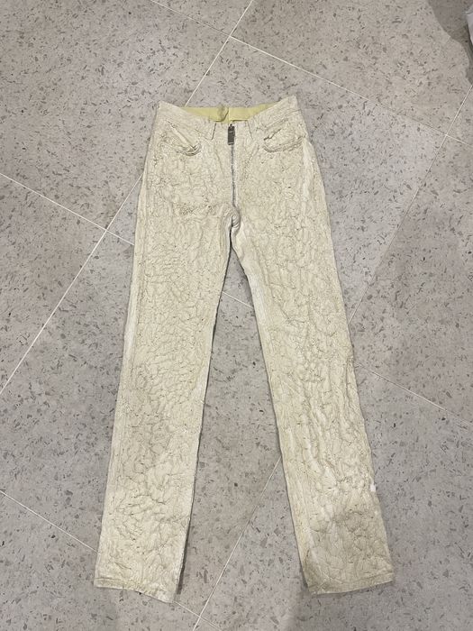 Givenchy Matthew Williams SS21 crackled paint denim pants | Grailed