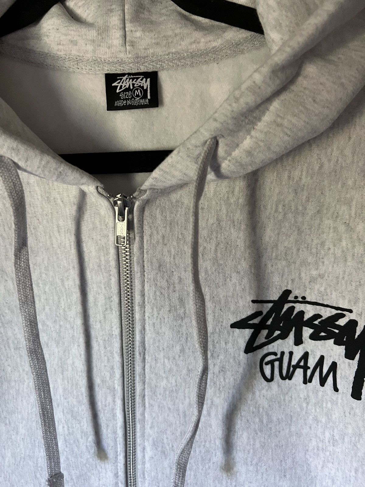 Streetwear × Stussy Grey Stussy Guam Zip Up Hoodie | Grailed