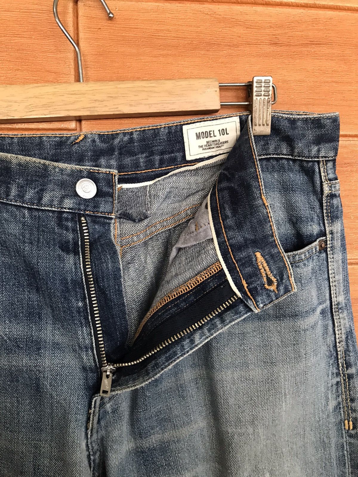 Bedwin & The Heartbreakers B&TH X Canton Overalls Selvedge Distress Faded Jeans Size US 34 / EU 50 - 14 Thumbnail