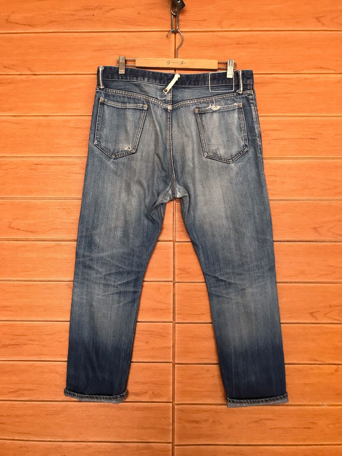 Bedwin & The Heartbreakers B&TH X Canton Overalls Selvedge Distress Faded Jeans Size US 34 / EU 50 - 9 Thumbnail