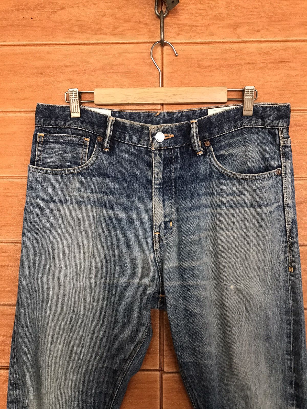 Bedwin & The Heartbreakers B&TH X Canton Overalls Selvedge Distress Faded Jeans Size US 34 / EU 50 - 3 Thumbnail