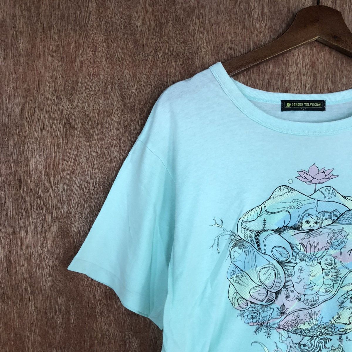Japanese Brand 24 Hour Television japan art Soft Blue Tshirt #H391 Size US M / EU 48-50 / 2 - 5 Thumbnail