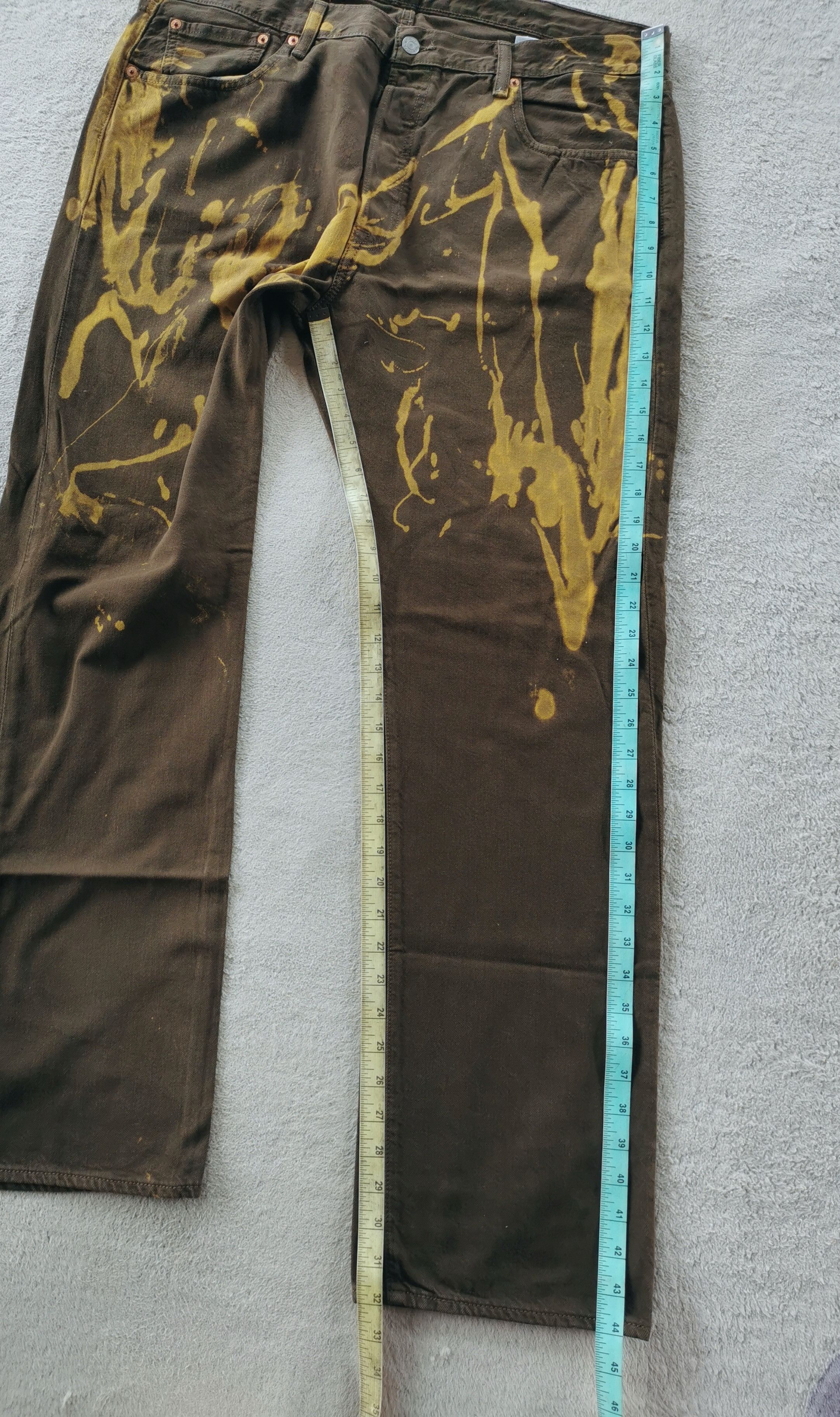 Levi's × Proleta Re Art × Vintage Levis Lot 501 Bleach Splattered Custom Jeans Size US 38 / EU 54 - 9 Thumbnail
