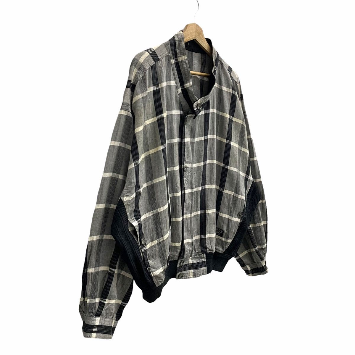 Issey Miyake × Japanese Brand × Vintage 🔥80s BLACK PIA SPORT PLAID BOMBER JACKET Size US XL / EU 56 / 4 - 2 Thumbnail