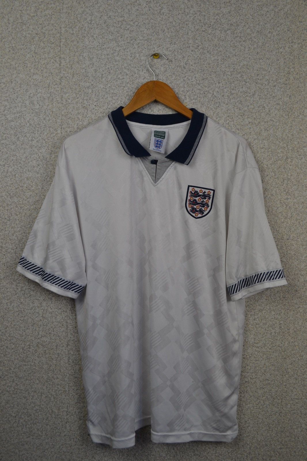 Vintage England 1990 1992 #19 score draw soccer shirt jersey vintage Size US XL / EU 56 / 4 - 1 Thumbnail