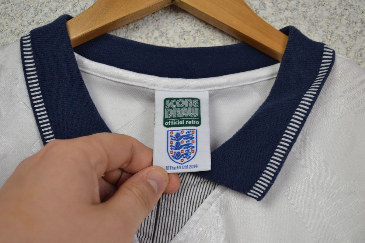 Vintage England 1990 1992 #19 score draw soccer shirt jersey vintage Size US XL / EU 56 / 4 - 15 Thumbnail