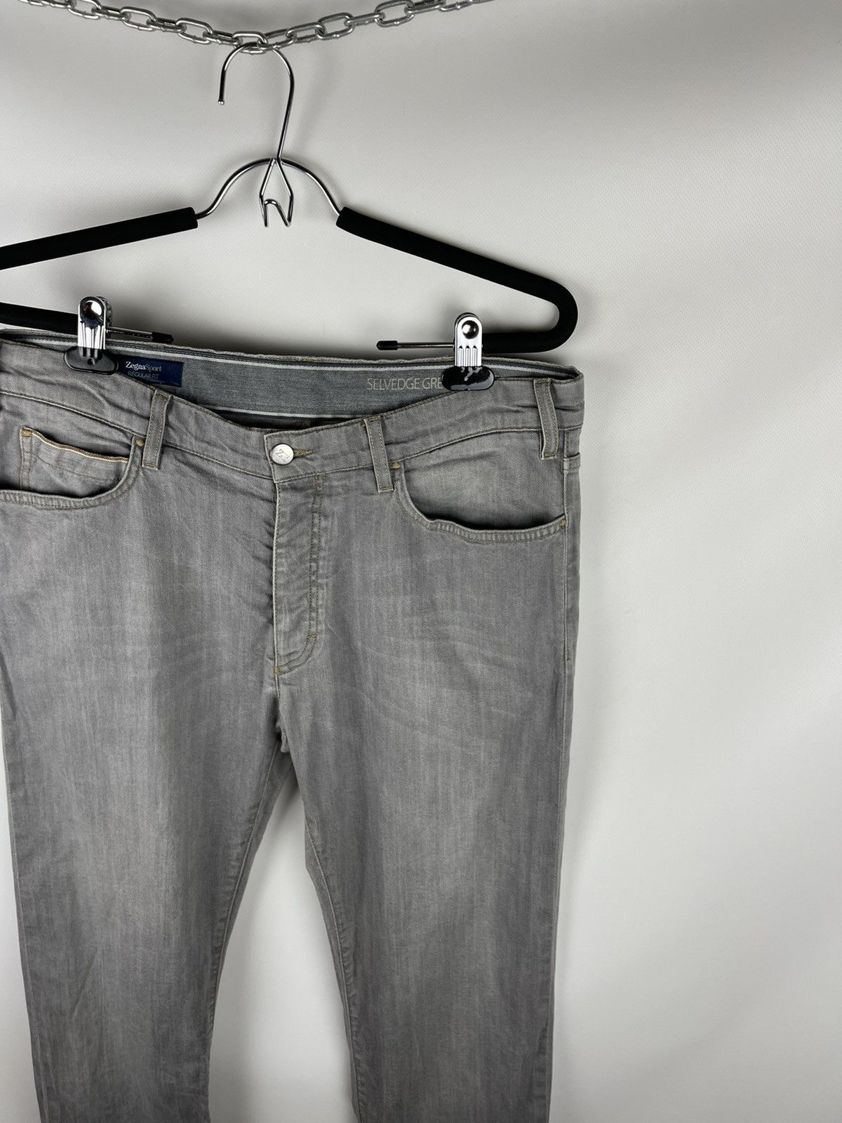 Ermenegildo Zegna Zegna Sport selvedge grey comfort denim regular fit jeans Size US 34 / EU 50 - 6 Thumbnail