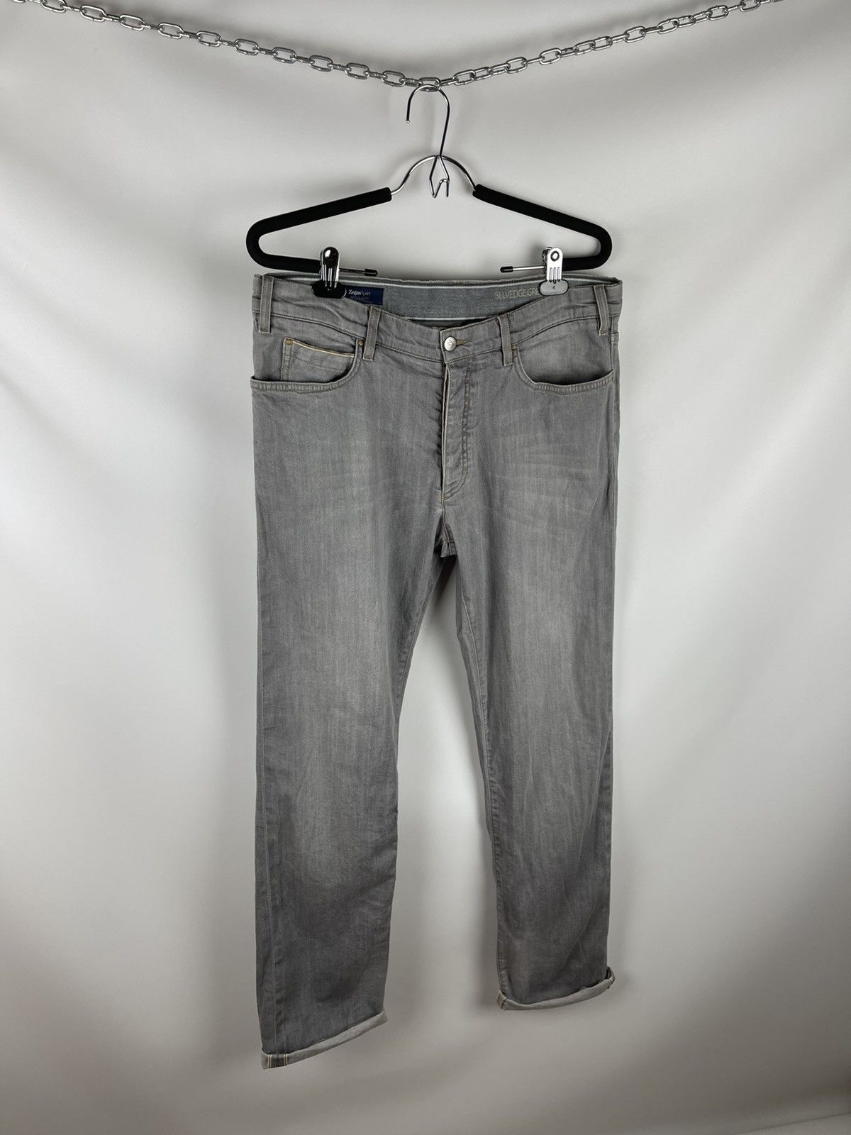 Ermenegildo Zegna Zegna Sport selvedge grey comfort denim regular fit jeans Size US 34 / EU 50 - 1 Thumbnail
