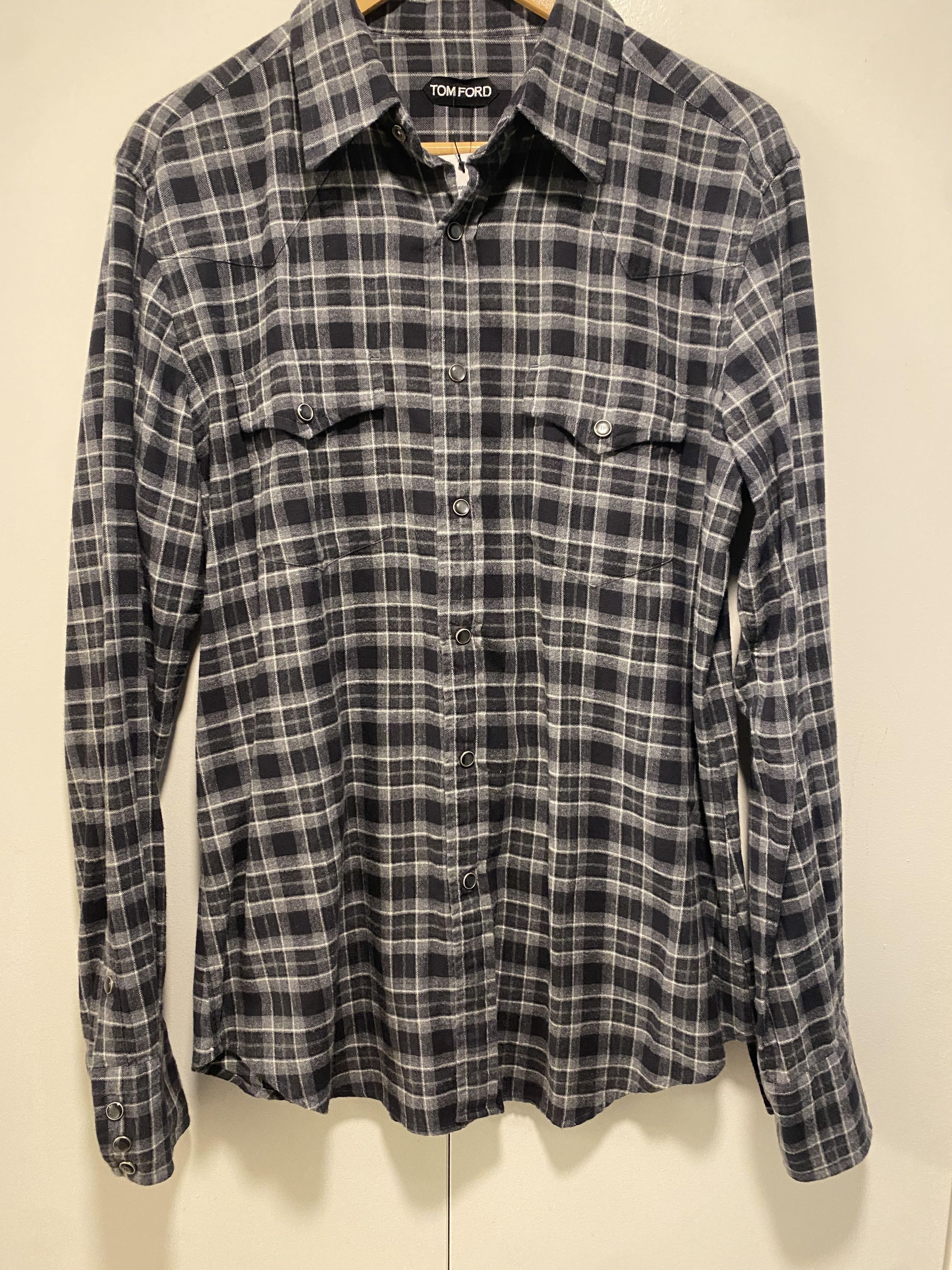 Tom Ford tom ford western plaid checkered shirt button size 42 Size US L / EU 52-54 / 3 - 1 Thumbnail
