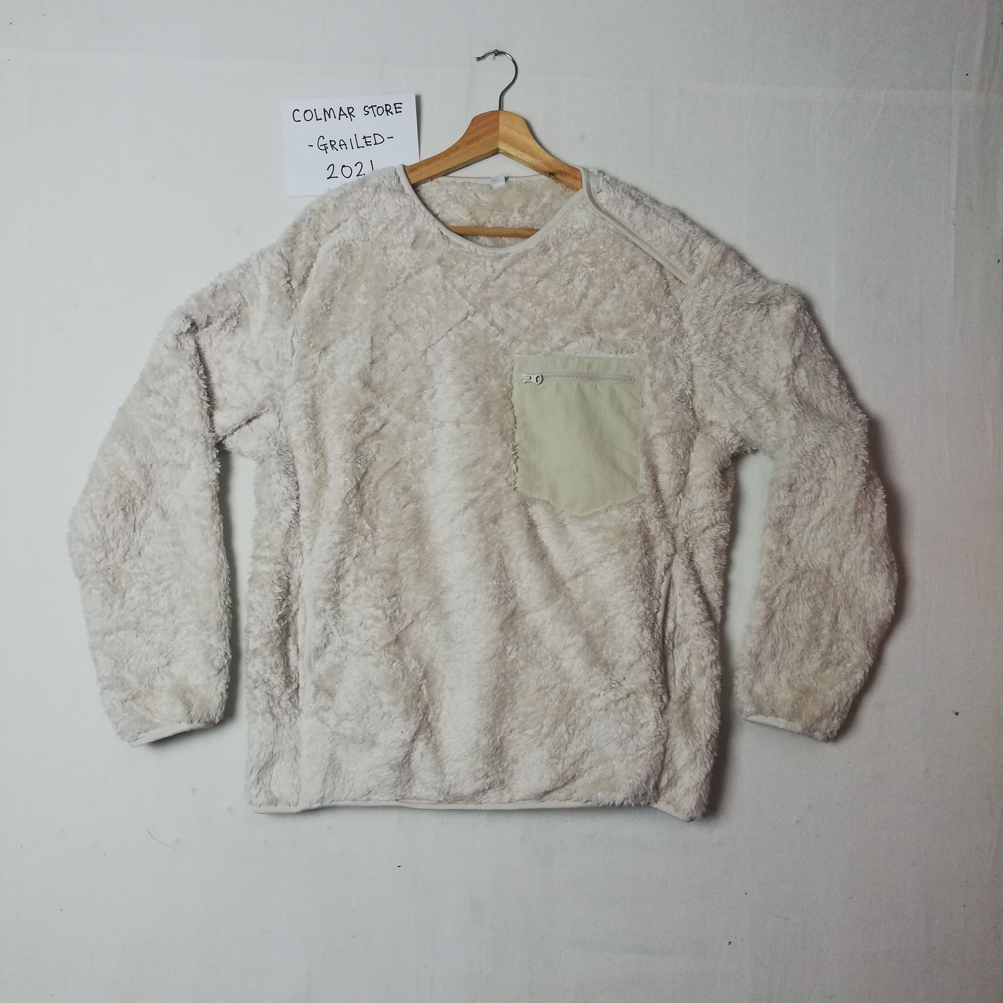 Japanese Brand Vintage Uniqlo Blank Sherpa Fleece Pullover Sweatshirts Size US XL / EU 56 / 4 - 1 Thumbnail