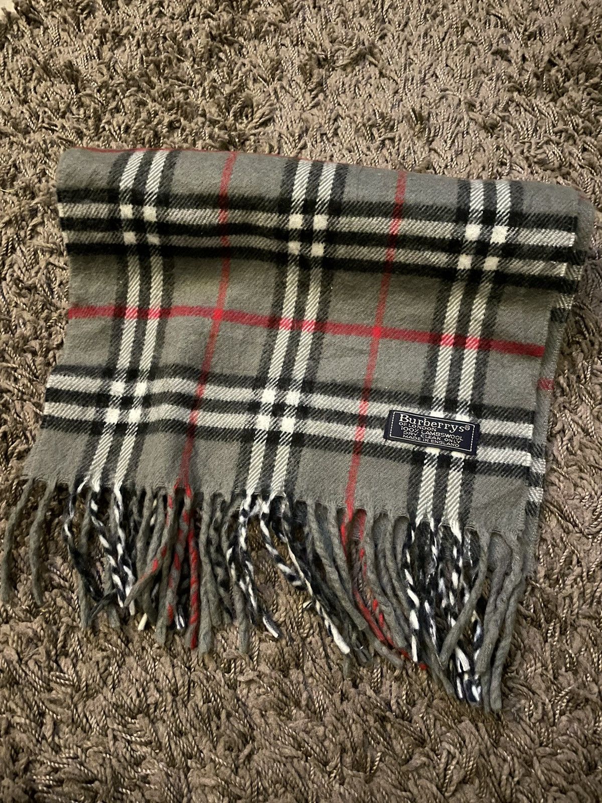 Burberry × Designer × Vintage Burberrys Of London Nova Check Muffler Scarf lambswool Size ONE SIZE - 1 Thumbnail