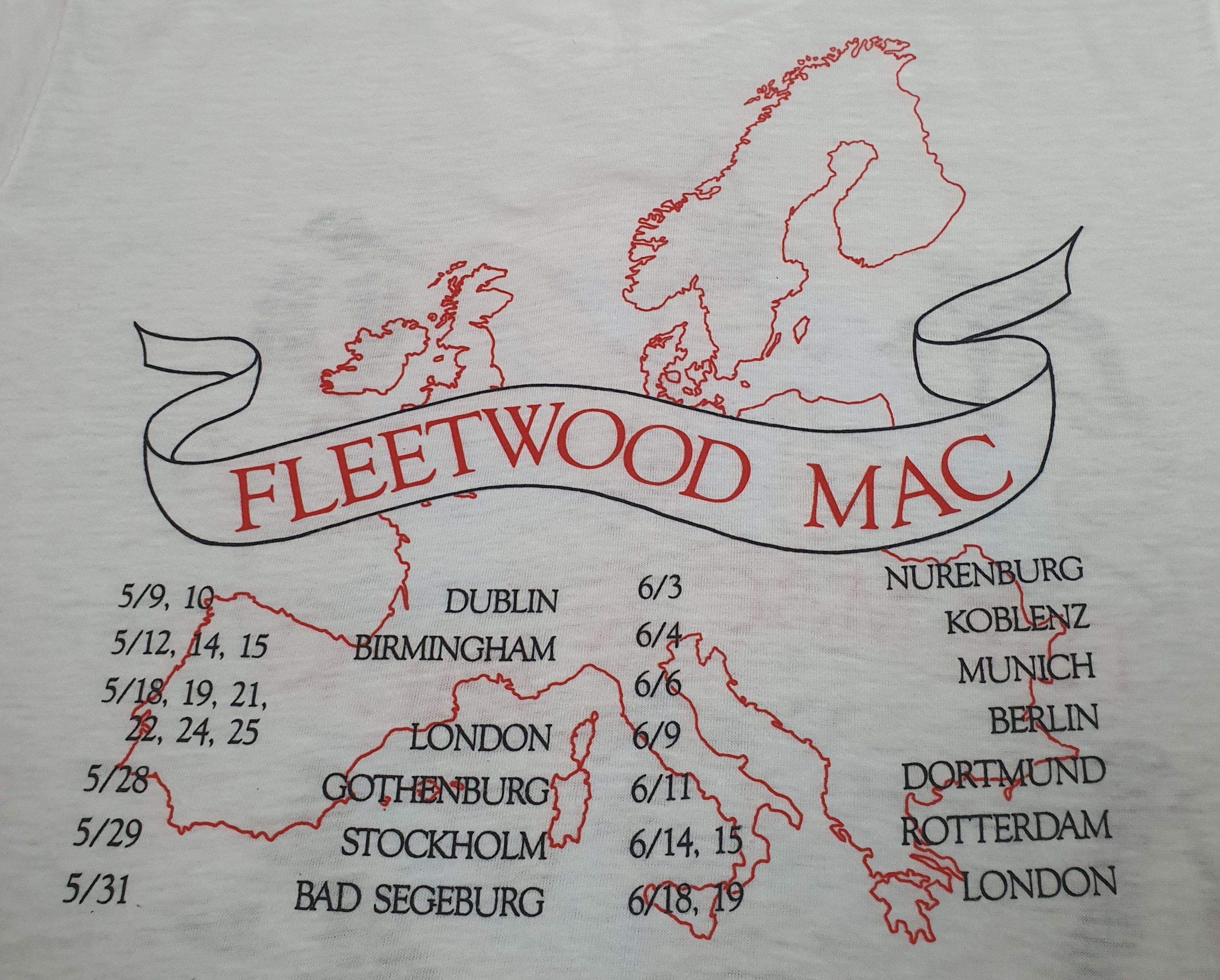Band Tees 1988 FLEETWOOD MAC Europe Tour Concert T shirt size Large Size US L / EU 52-54 / 3 - 2 Thumbnail