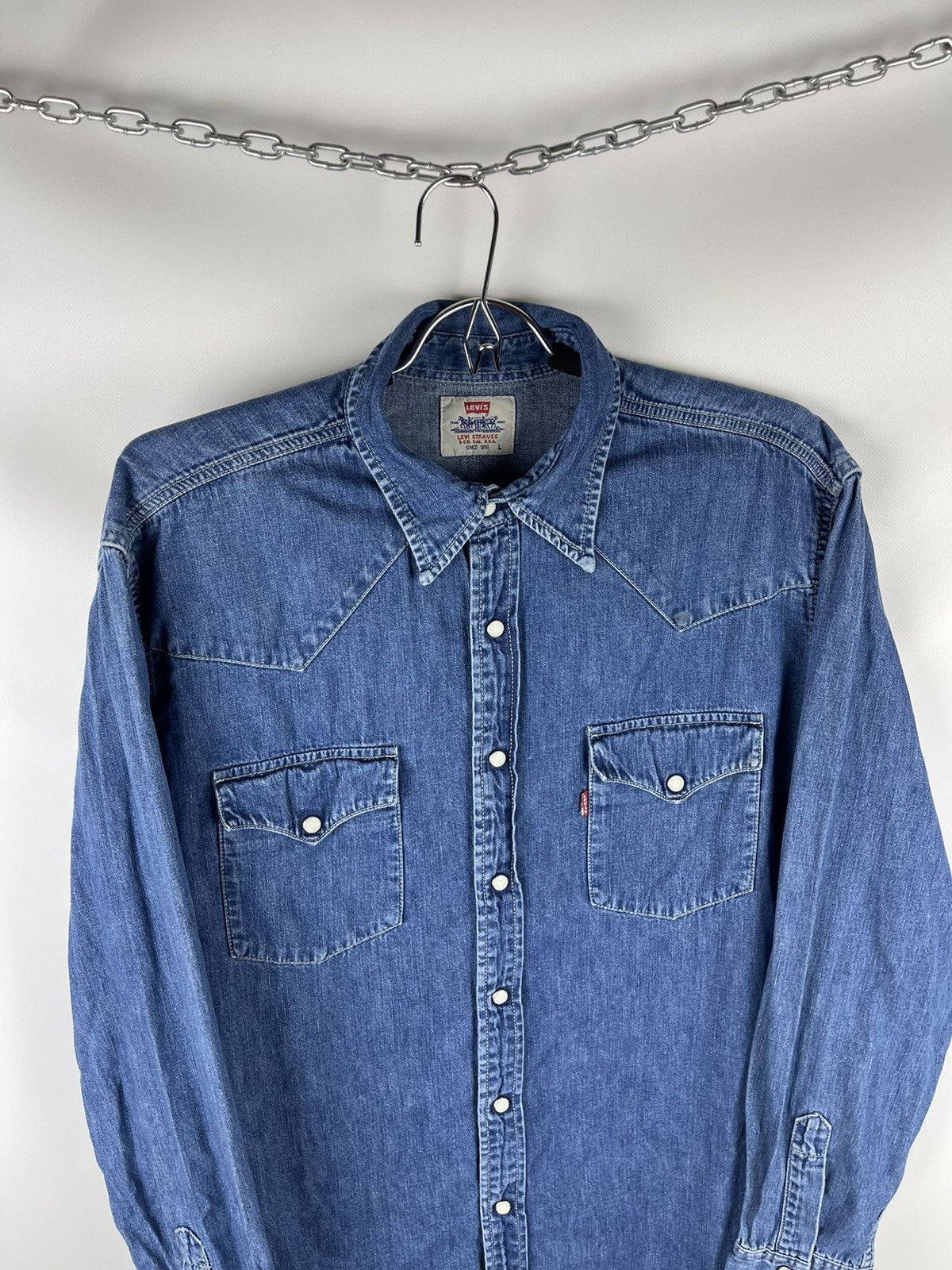 Levi's Levi’s vintage 90s red tab blue denim button up shirt Size US L / EU 52-54 / 3 - 2 Thumbnail