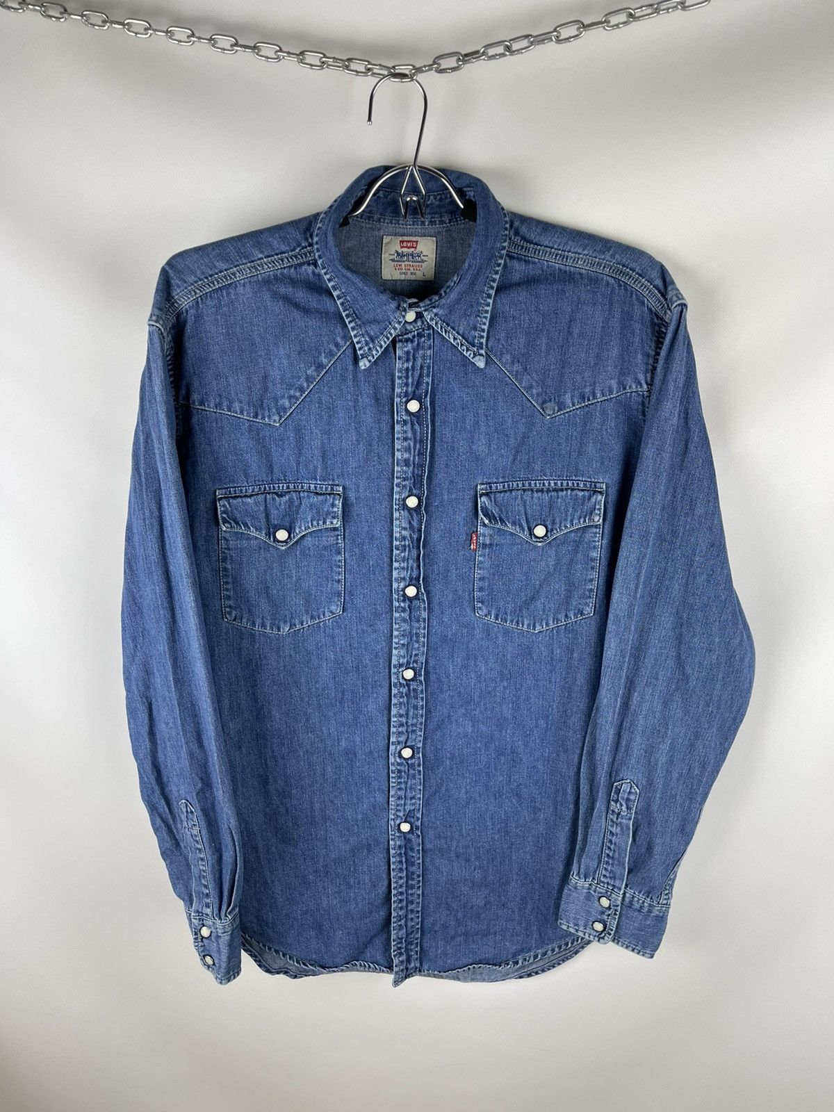 Levi's Levi’s vintage 90s red tab blue denim button up shirt Size US L / EU 52-54 / 3 - 1 Thumbnail