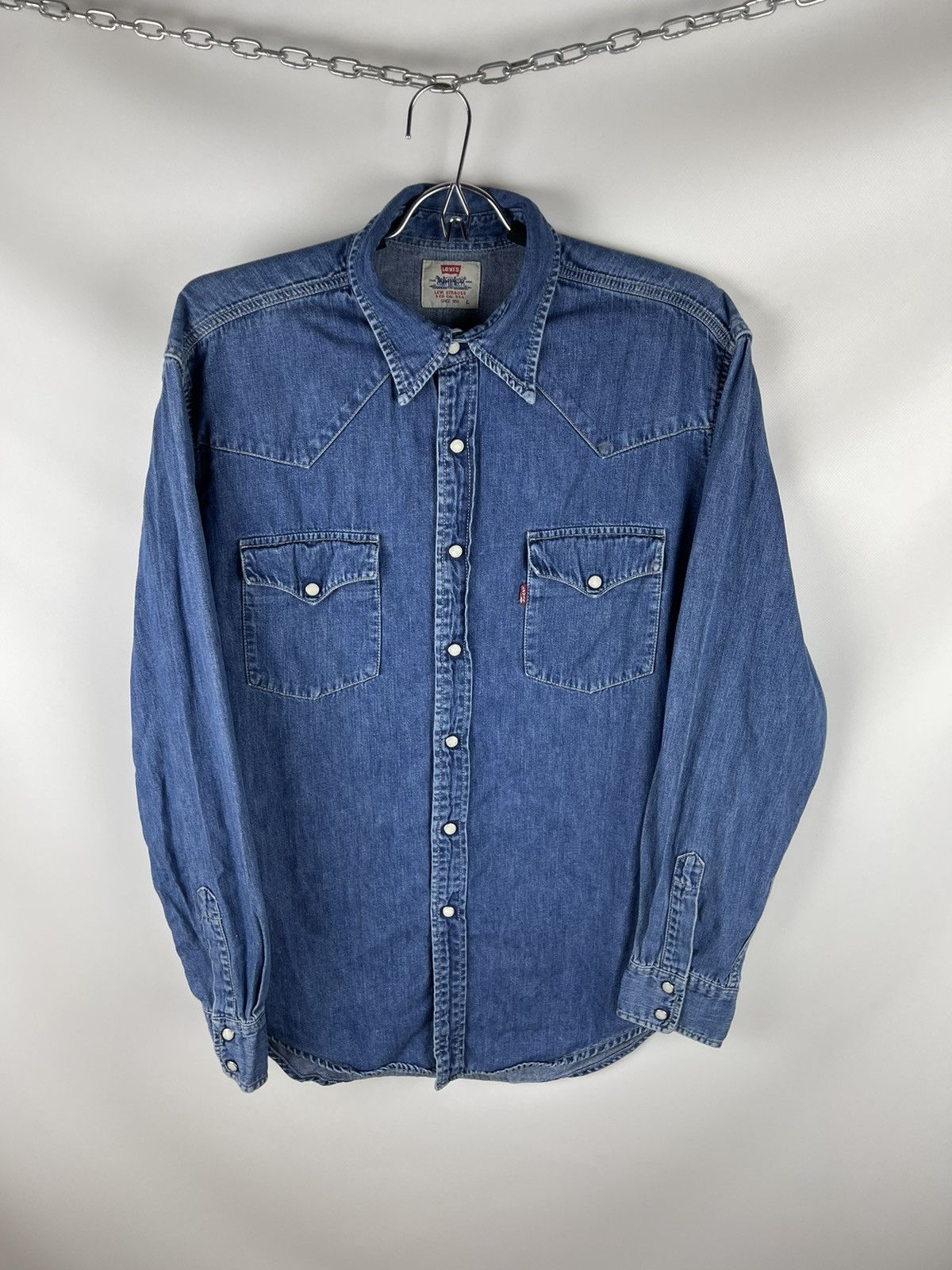 Levi's Levi’s vintage 90s red tab blue denim button up shirt Size US L / EU 52-54 / 3 - 3 Thumbnail