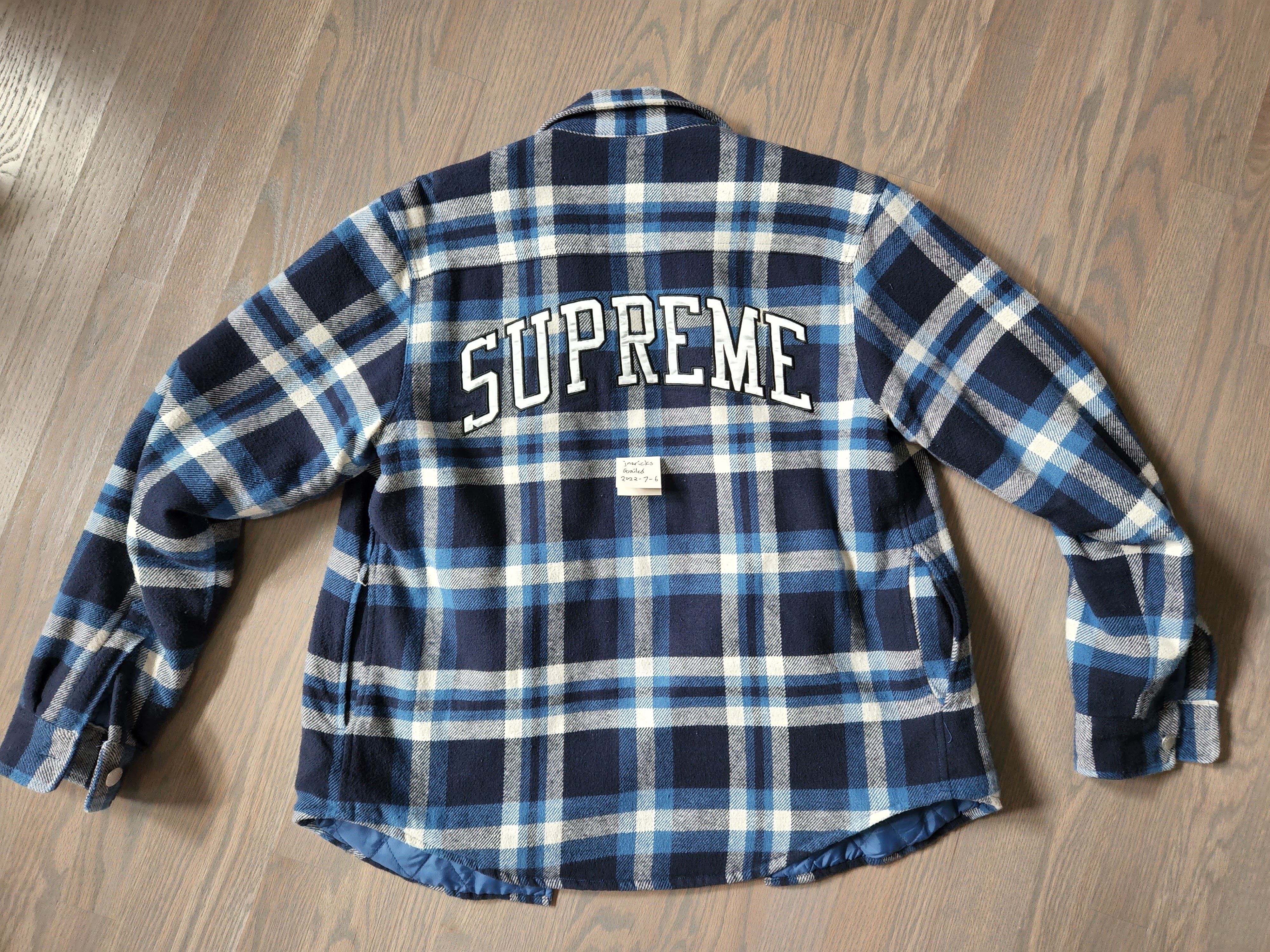 Supreme Quilted Arc Logo Flannel Shirt-