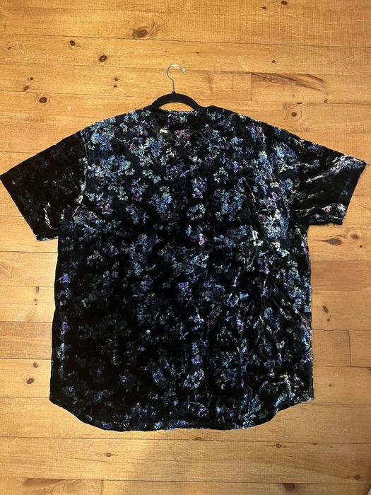 Supreme Supreme floral velour baseball jersey | Grailed