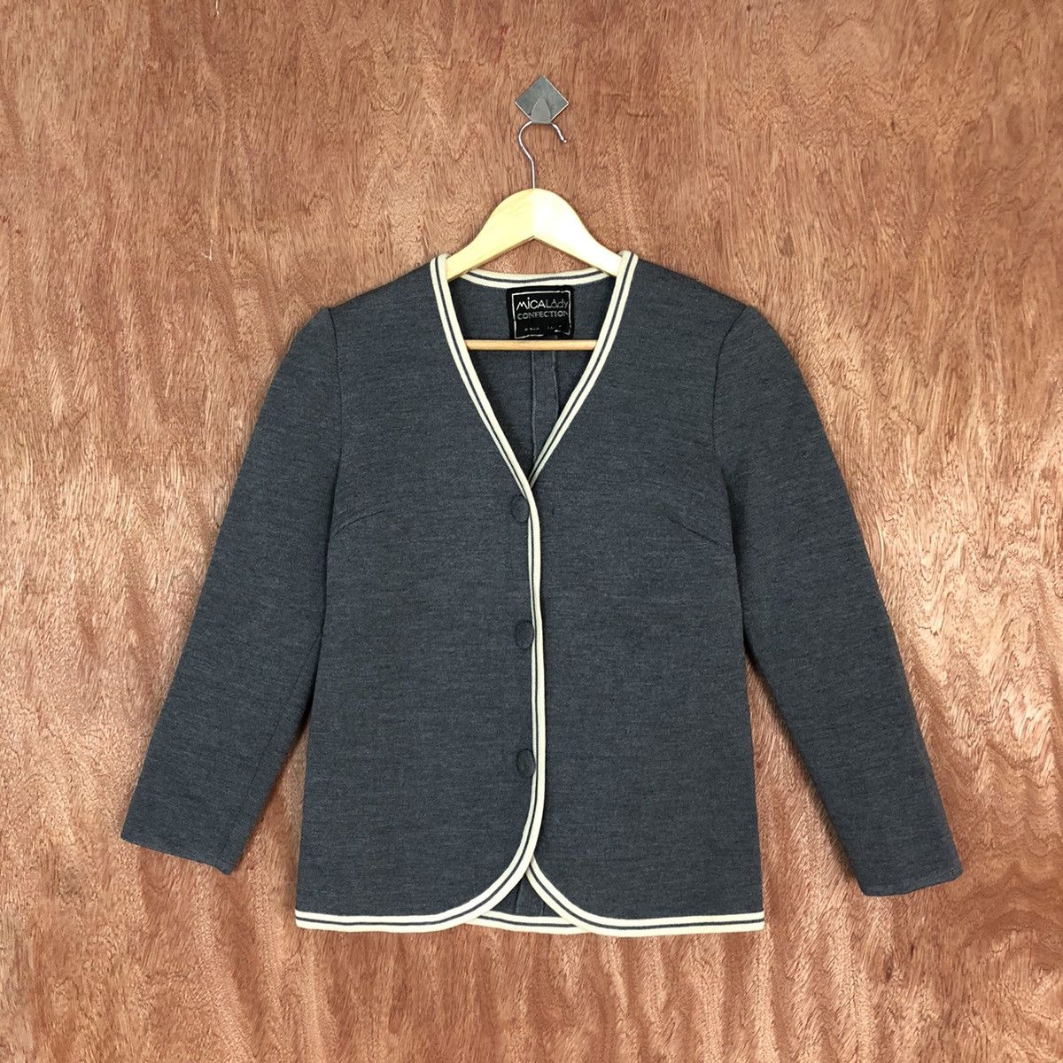 Homespun Knitwear Japan Grey cardigan Knitwear #H424 Size S / US 4 / IT 40 - 3 Thumbnail
