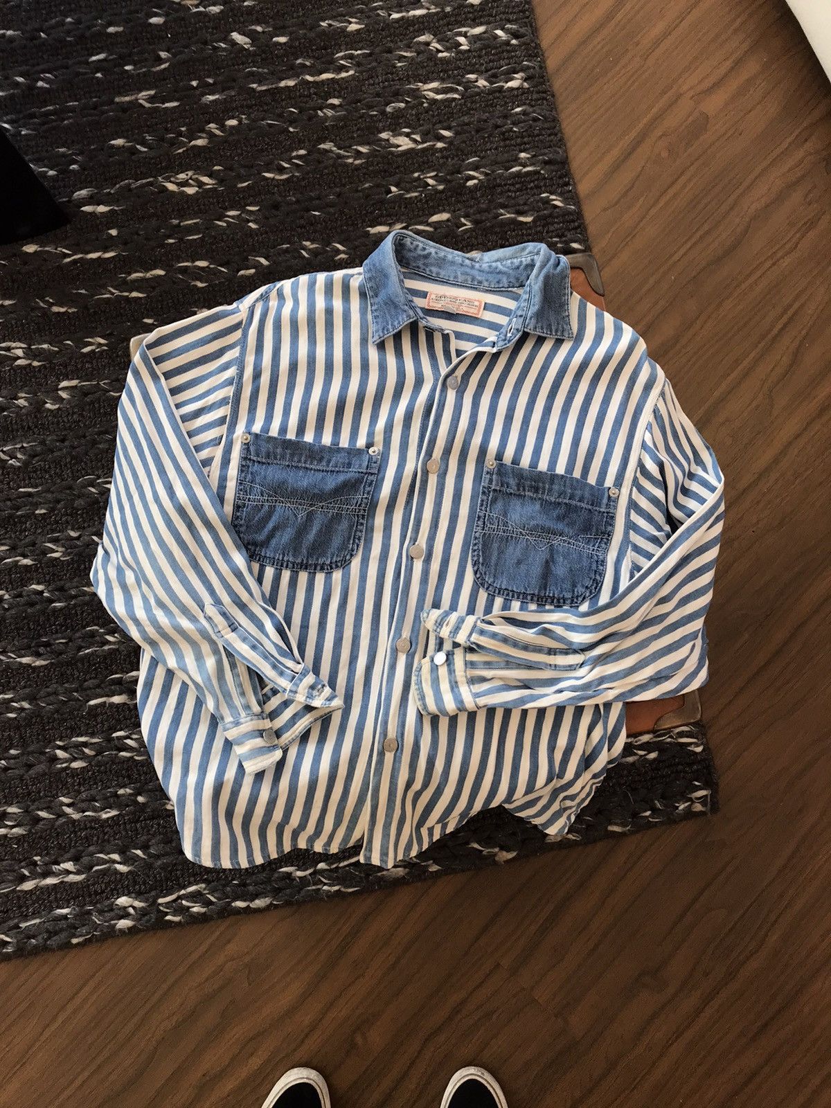 Guess Vintage guess striped denim 80s Size US M / EU 48-50 / 2 - 1 Thumbnail