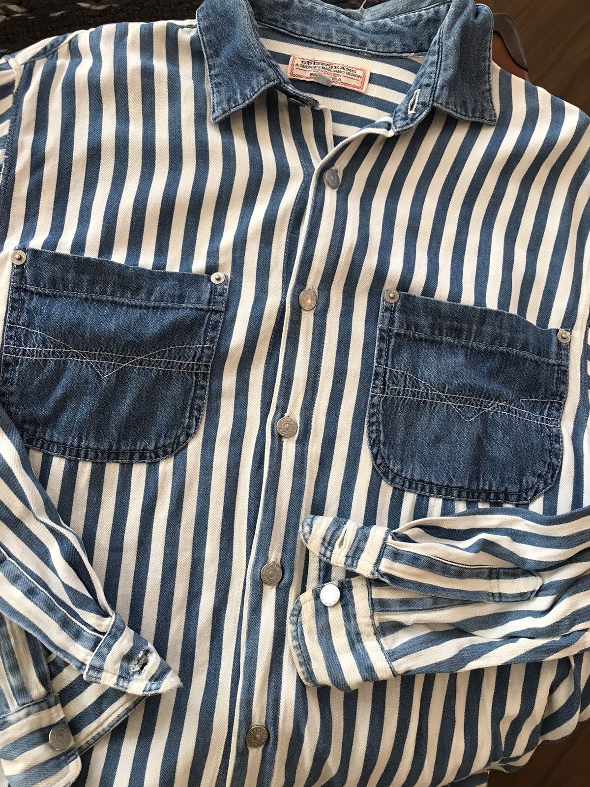 Guess Vintage guess striped denim 80s Size US M / EU 48-50 / 2 - 5 Thumbnail